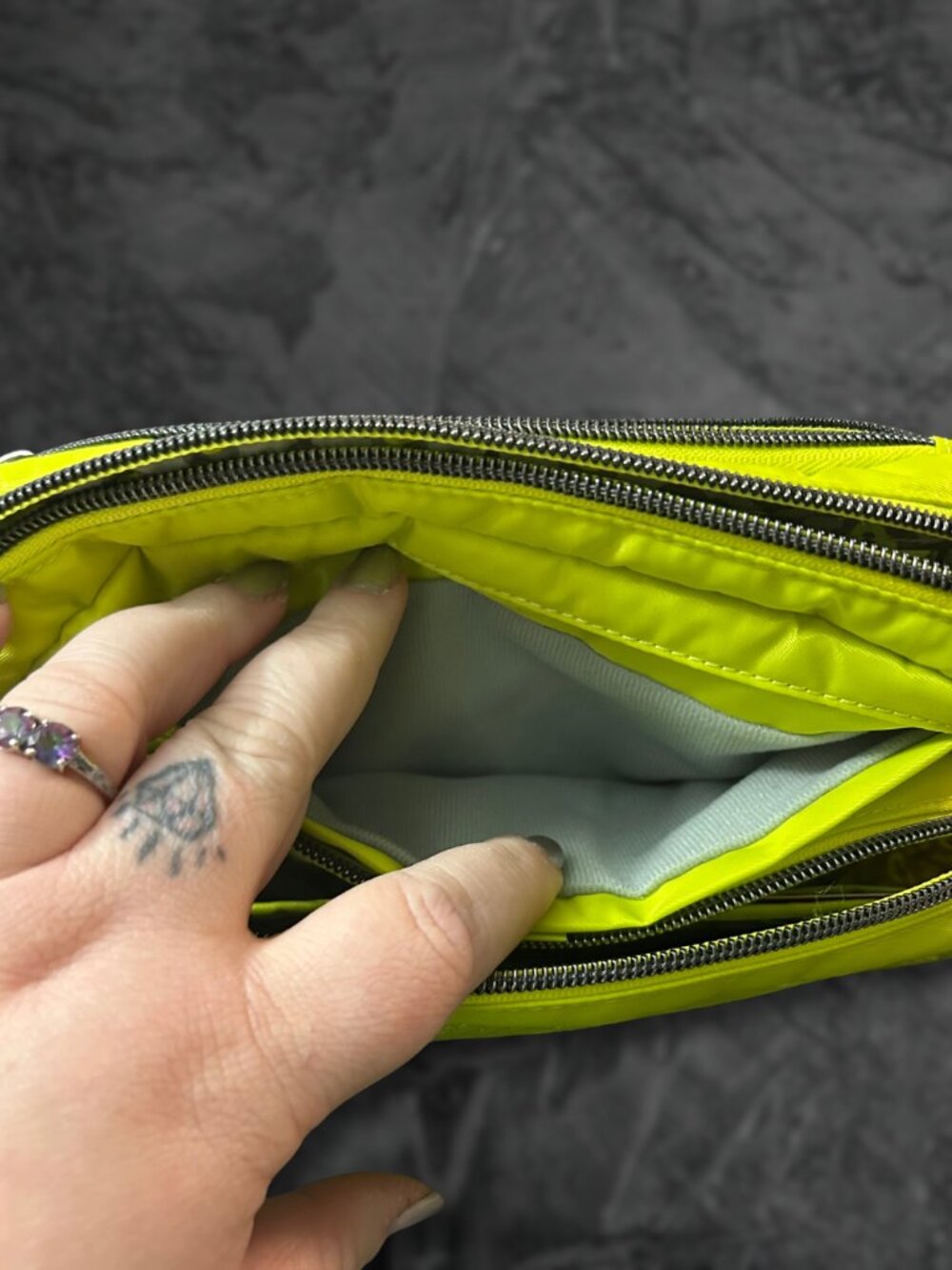 Lug Classic Quilted Belt Bag Crossbody Double Back in Lemon Lime Green - Picture 10 of 15